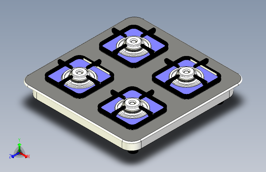 B3000925-霍布4头玻璃内置燃气灶煤气灶