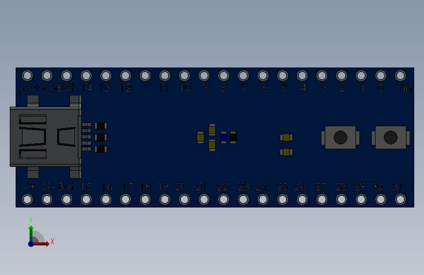枫叶迷你微控制器STM32 M3 正面视图