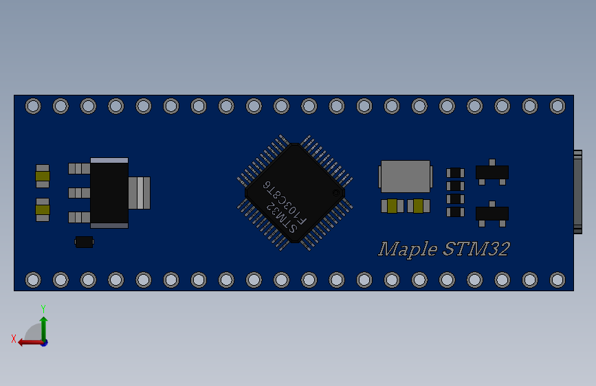 枫叶迷你微控制器STM32 M3 背面视图