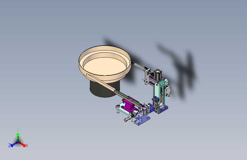 振动盘出料+机械手取料