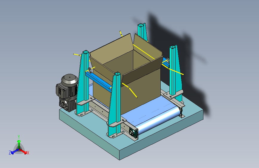 纸箱对中折边输送设计
