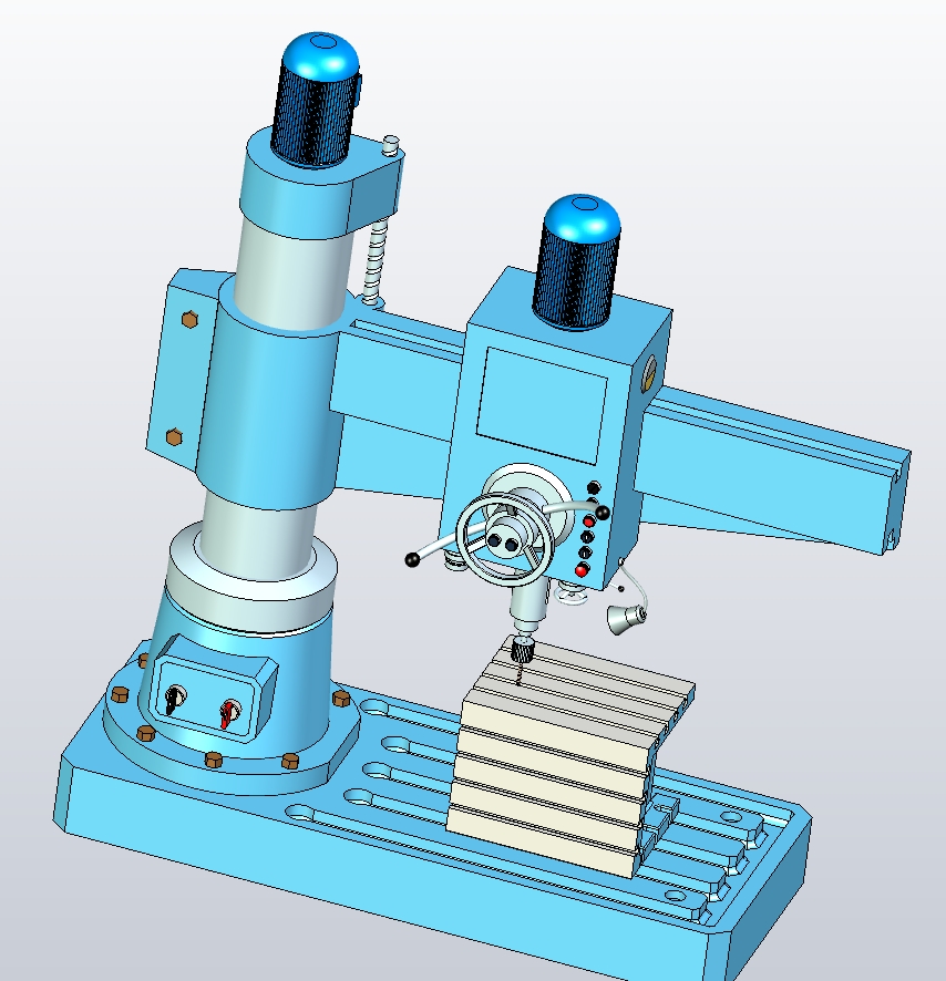 摇臂钻床Z3050机械设计UG三维模型素材资料参考C22548