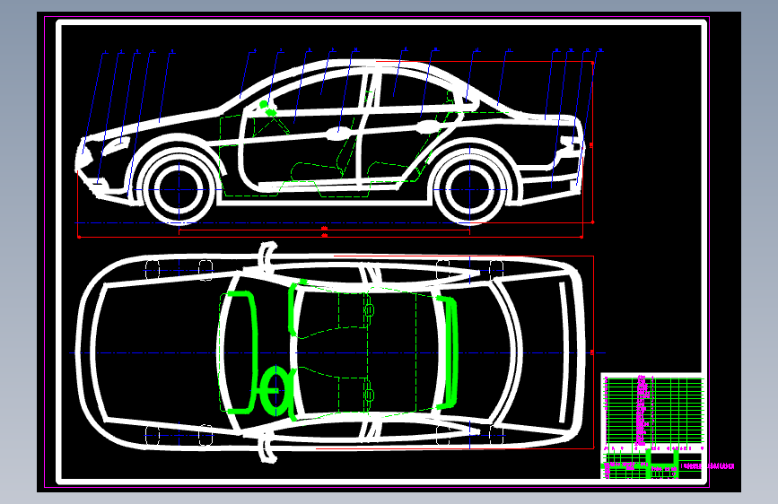 1.6L排量经济型轿车总体布局设计CAD图说明书汽车