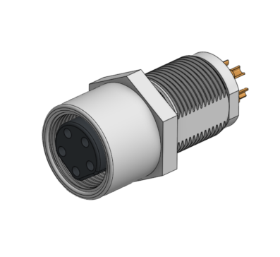 A0000929-M8 连接器 5 针 B 型母座 焊杯 前装