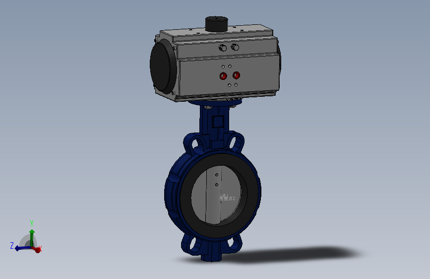 对夹式气动蝶阀-铸铁 DN50-DN400 PN10-PN25