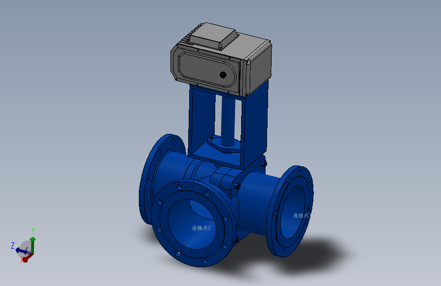 法兰电动三通球阀-铸铁 DN25-DN200 PN10-PN25(1)