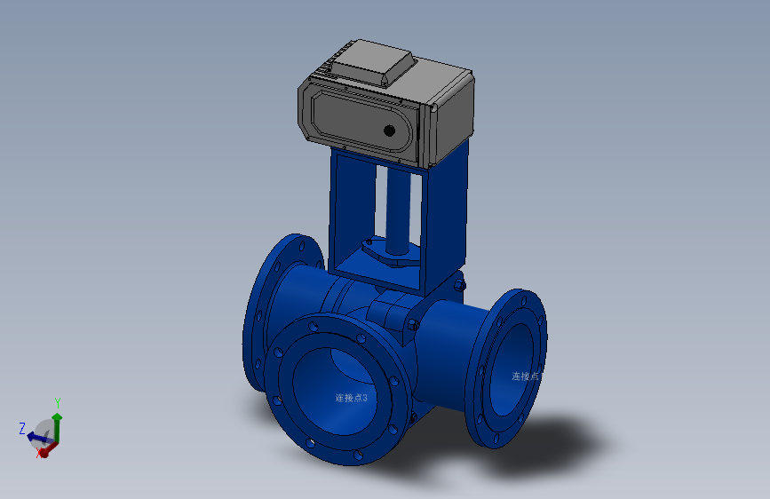 法兰电动三通球阀-铸铁 DN25-DN200 PN10-PN25