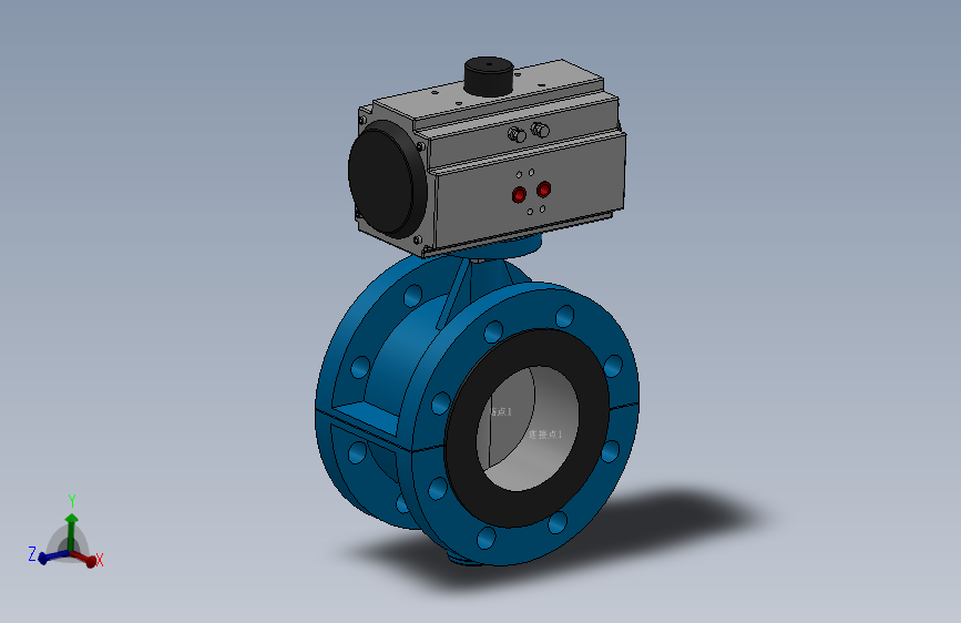 法兰式气动蝶阀-铸铁 DN50-DN400 PN10-PN25