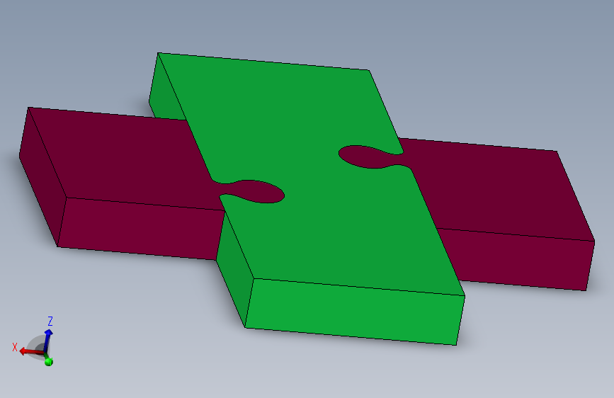 A2001260-用拼图刀将十字形切成两半