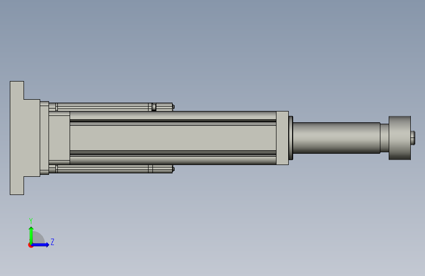 HH61-R260-80法兰前法兰+外螺纹-B(1)STEP00333 左侧视图