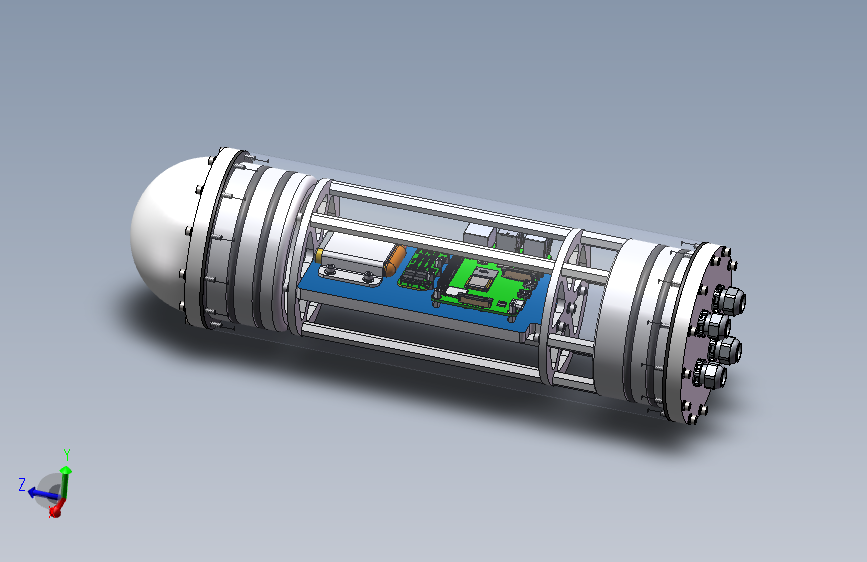 水下机器人电子舱火箭电子舱SW1786764含三维+说明书