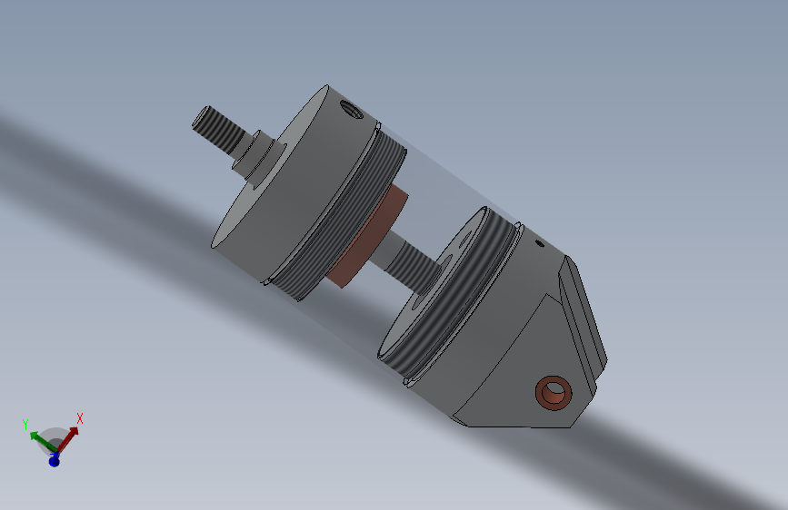 圆形气动缸（端盖安装 - 销轴）80x22x30毫米