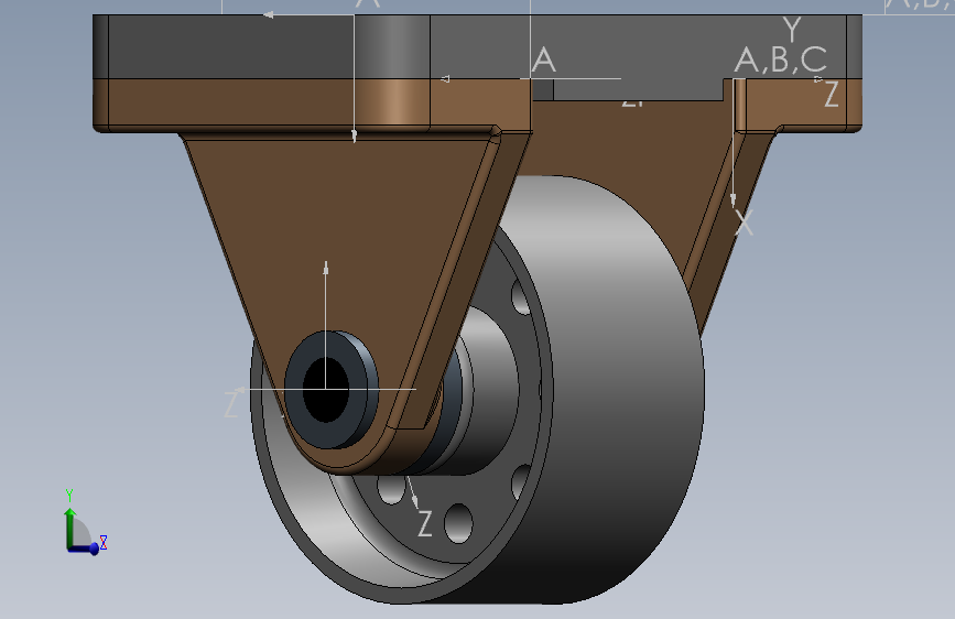 旋转脚轮组件（SolidWorks）