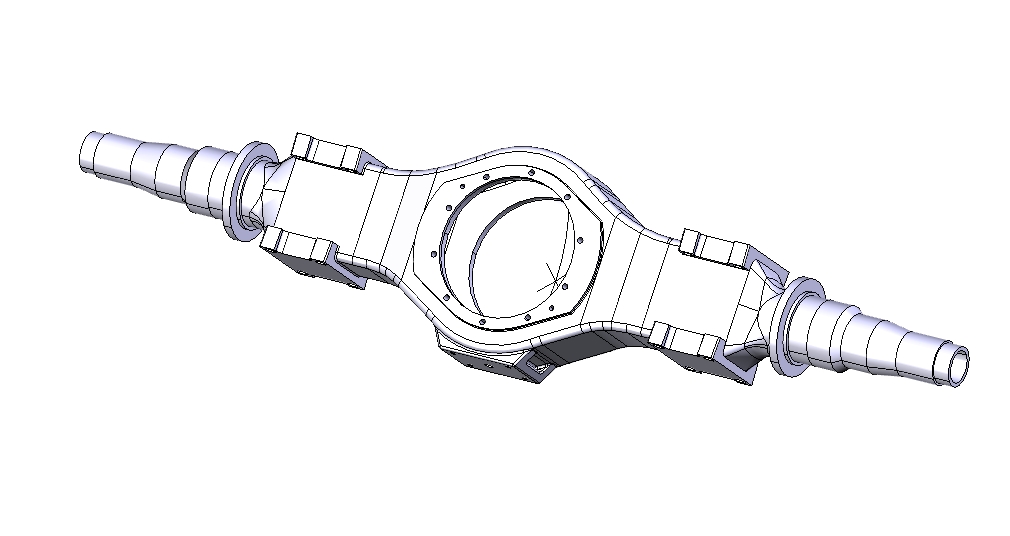 斯太尔车型驱动桥壳完整设计（三维+二维+有限元分析）
