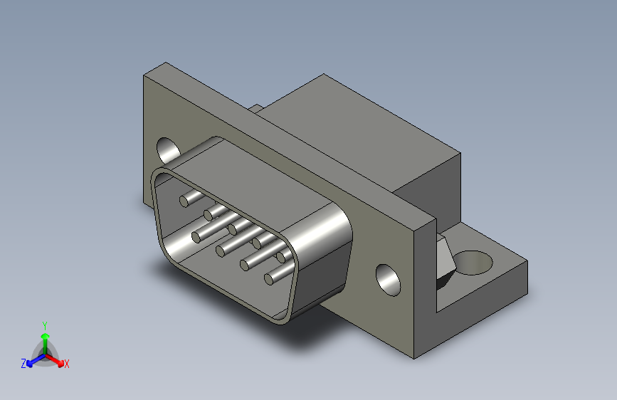 DB9-PCB-PLUG-CONNECTOR_STEP_模型图纸下载 – 懒石网