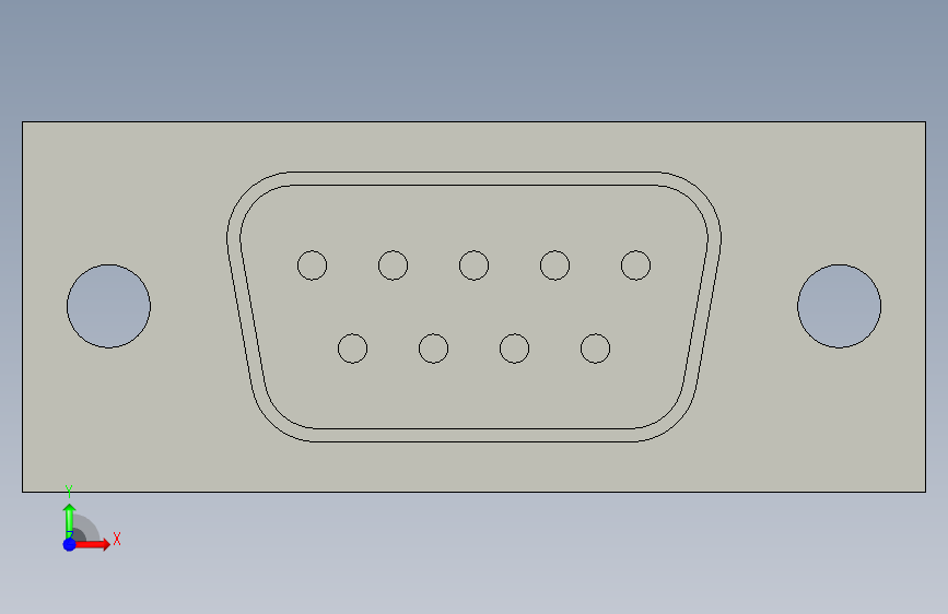 DB9-PCB-PLUG-CONNECTOR 正面视图