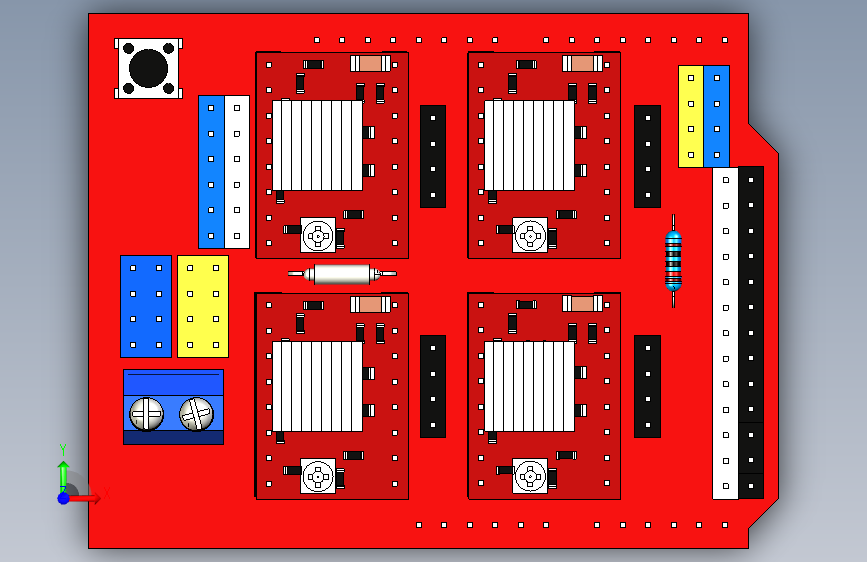 B2001155-Arduino Uno CNC-Shield V3.1树莓派 正面视图