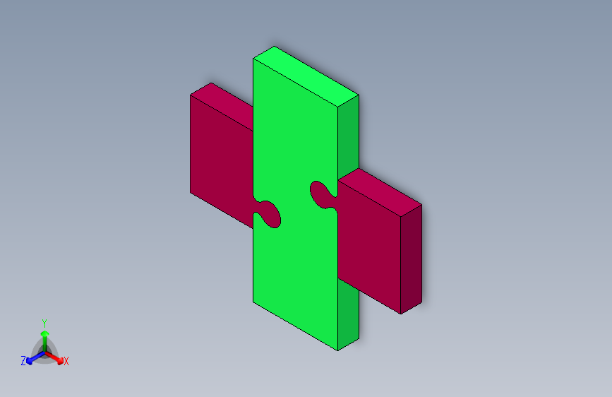 B2001260-用拼图刀将十字形切成两半