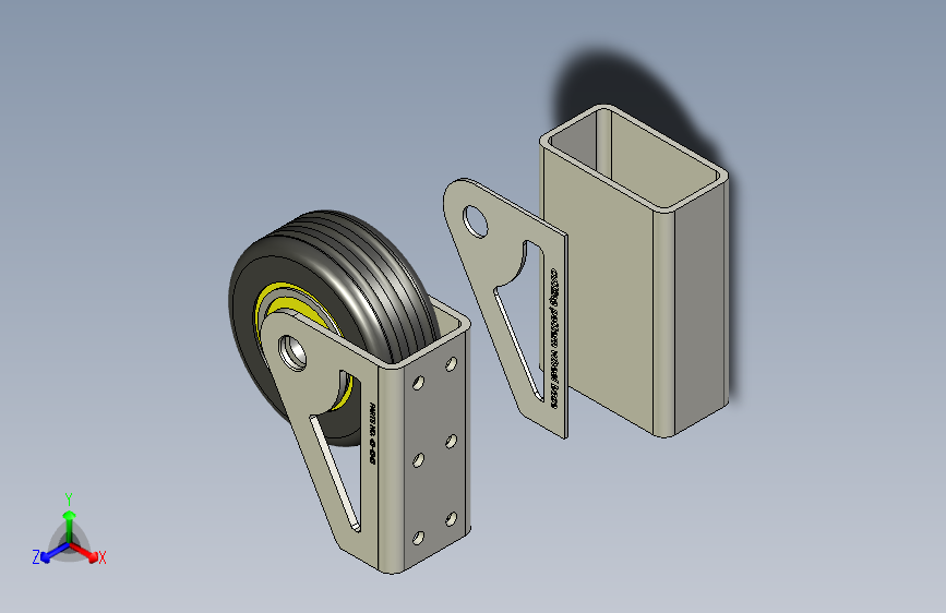B2001329-轮支架，库存 120 x 60 x 2.2 mm 造型