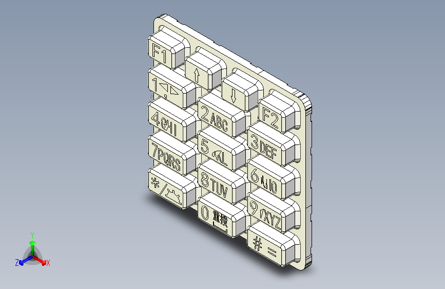 B3001257-键盘按钮，橡胶。