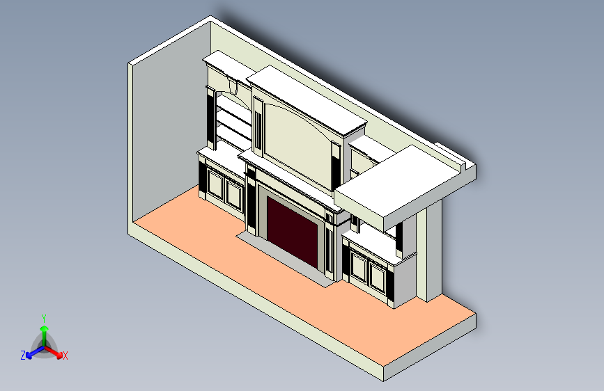 B3001542-壁炉和橱柜周围
