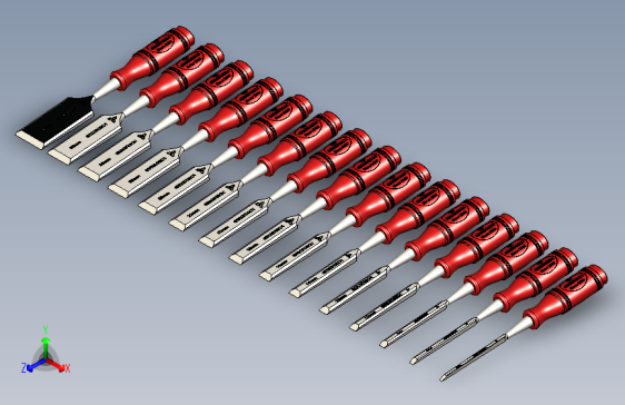 B3001579-多套木工凿凿子 40mm 直到 4mm