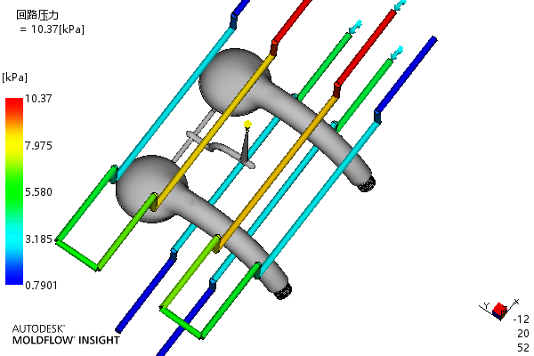 弧形手柄花洒淋浴头注塑模具设计-含模流