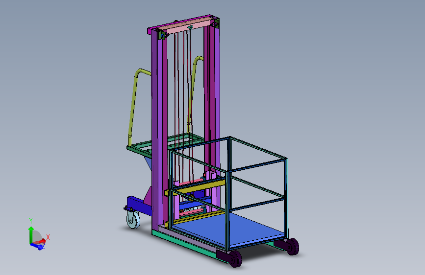 多节臂式升降叉车 STEP格式