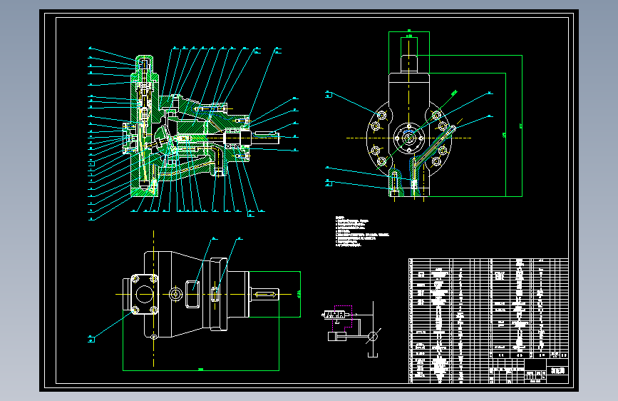 斜盘式柱塞泵（CAD+说明书）