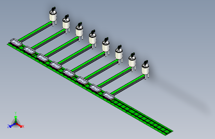 混料罐设备与轨道运输机构组合