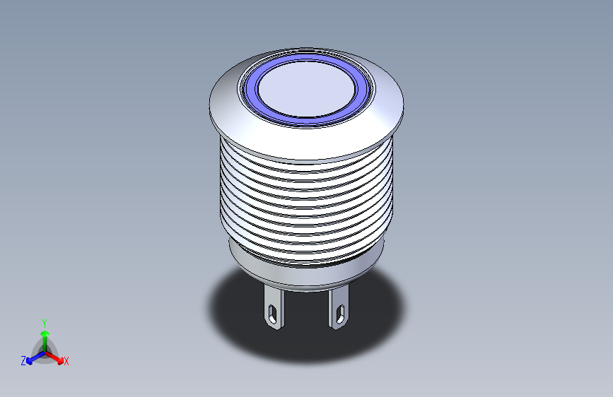 B2001804-金属质感蓝色按扭