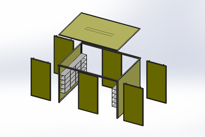 A3001832-带滑动门的储物间。
