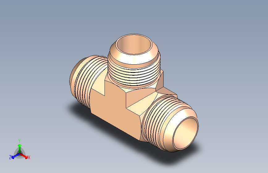 B2001914-公制锥形三通液压管接头喇叭口