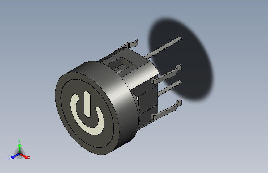 B2002144-电源符号 保持开关 LED灯 按钮 单刀开关