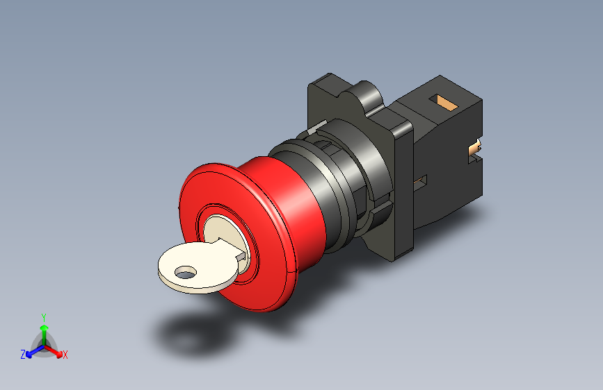 B2002228-Metaltex - 紧急按钮带钥匙 - P20ACR-R-1B