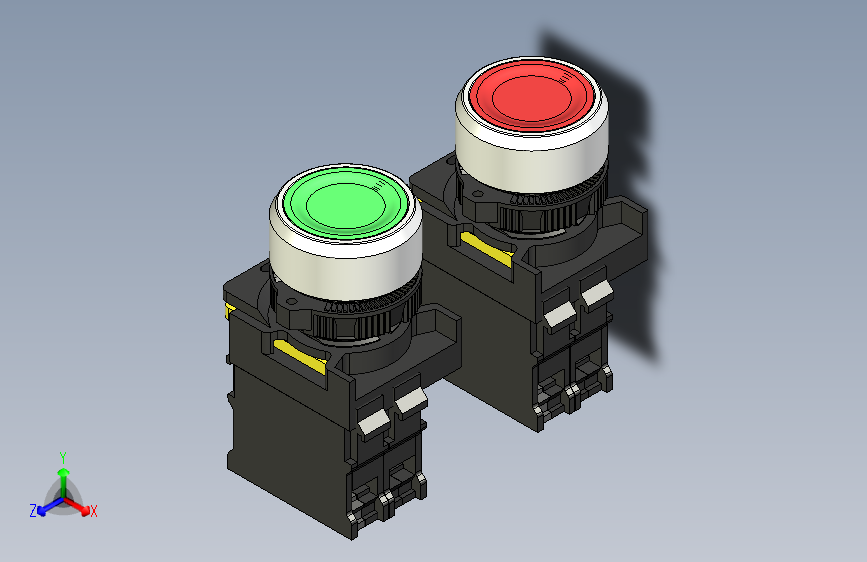 B2002355-Sweideer 22mm 单控 有灯 红绿 按压式开关