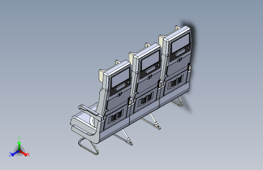 B3001813-飞机客舱座椅三联