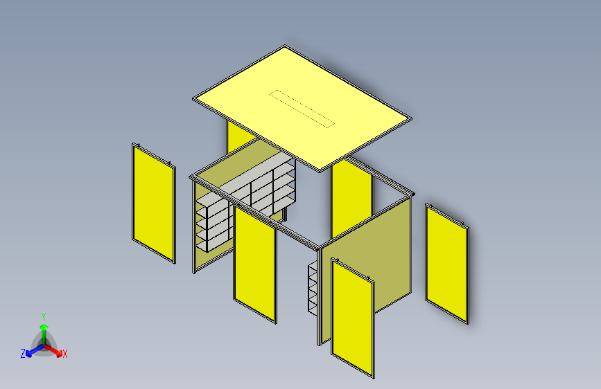 B3001832-带滑动门的储物间。