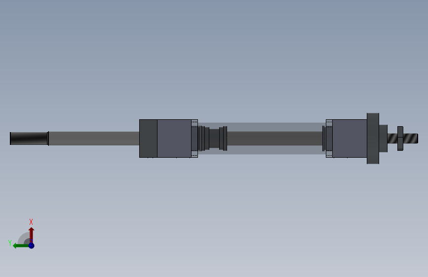 A0001541-米勒型液压缸（双杆 - 立方体活塞杆和端盖）40x22x150 毫米