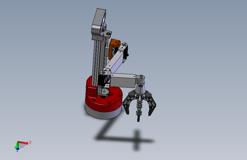 带四指末端夹爪的小型SCARA机械臂 STP格式
