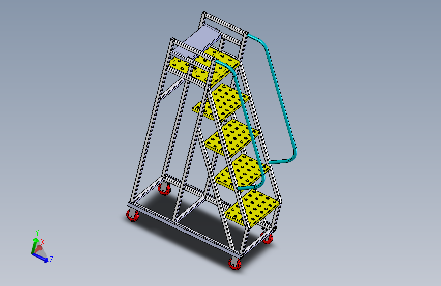 迷你型仓库移动梯 stp