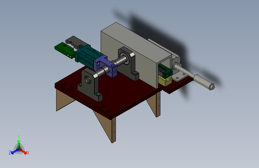 笔形气缸和齿轮齿条组成的翻板机构