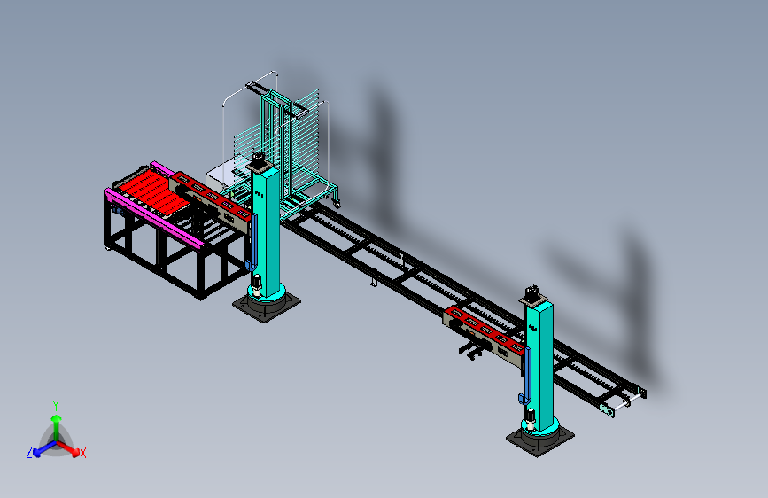 立柱搬运玻璃线体立柱搬运系统