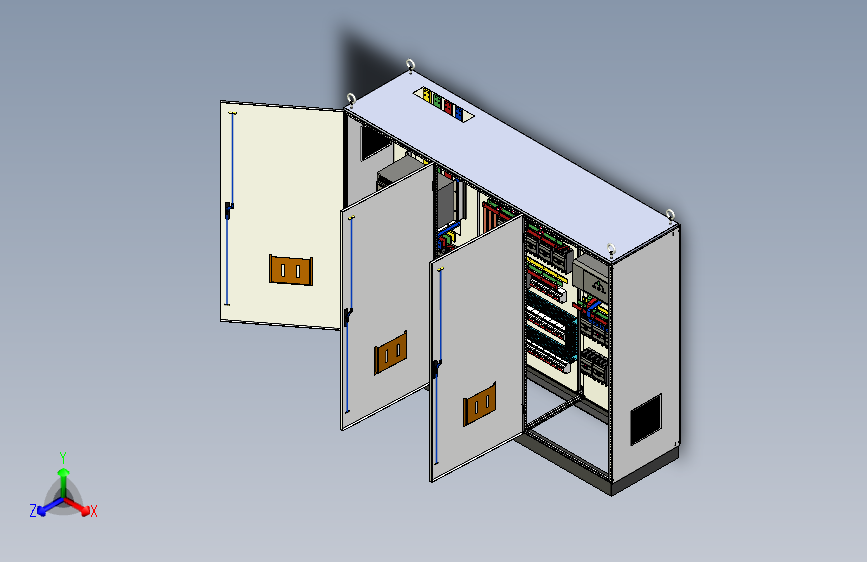 三柜组装双电源万能断路器三维模型 54964