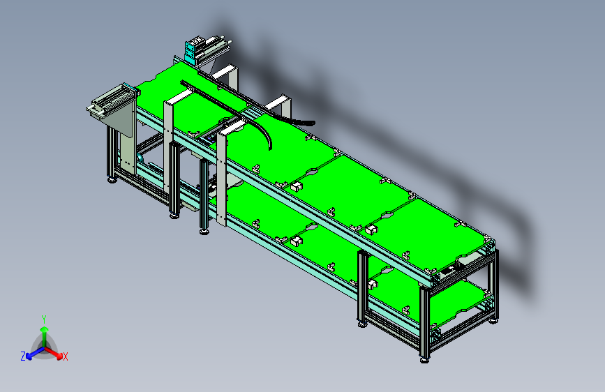 双层工装载具板打循环输送线体设计
