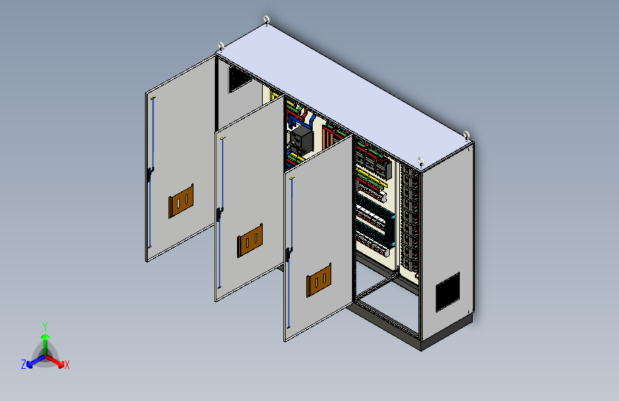 双电源630A三柜组装三维模型