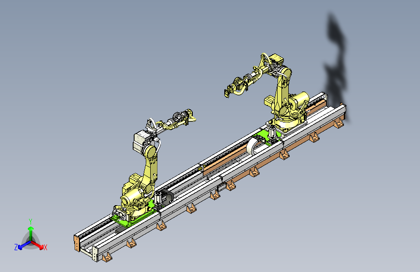 双工位机器人地轨