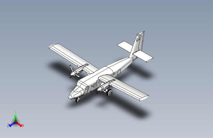 双涡轮飞机模型