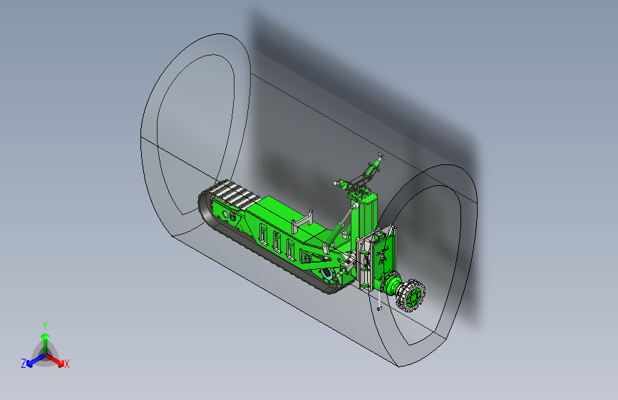 隧道洞穴履带机器人车3D图纸 Solidworks设计