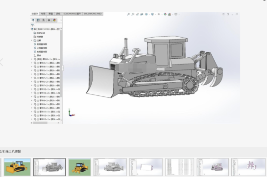 工程机械推土机三维SW模型